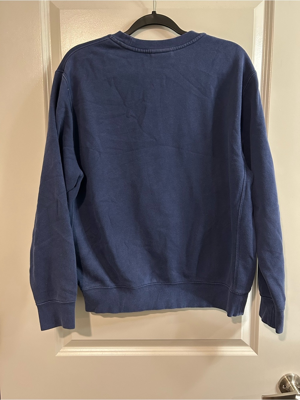 Nike Men's Navy Blue Crewneck Sweatshirt with White Logo - Picture 5 of 5